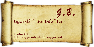Gyuró Borbála névjegykártya